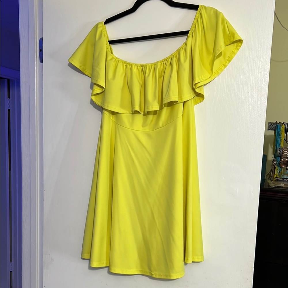 Yellow Off-Shoulder Dress